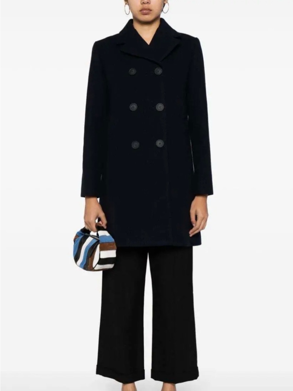 Maison Kitsuné twill wool-blend coat